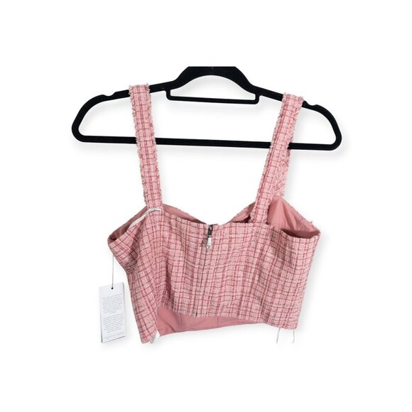 NWT Guess Tweed Set SZ S Pink Blazer and Crop Tank Top - Picture 12 of 15